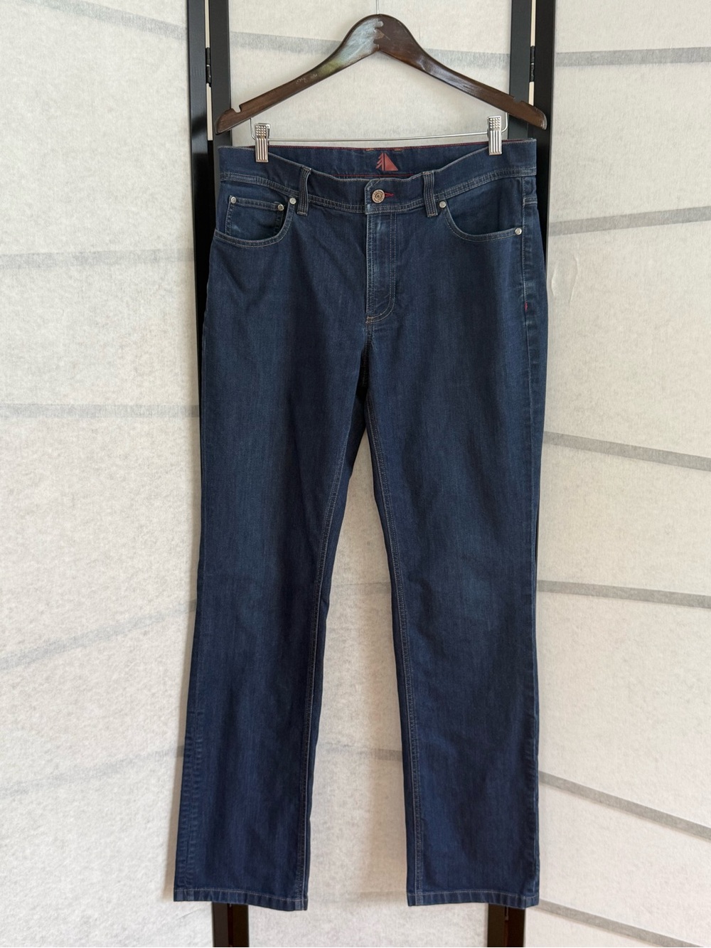 L.L.Bean Cliffside Cordura Jeans Mens 34x34 Classic Blue Denim Reflective Cuff
